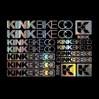 16pcs for Kink Bike Co Stickers Sheet Frame Cycles Cycling Bicycle Mtb Road (Silver)