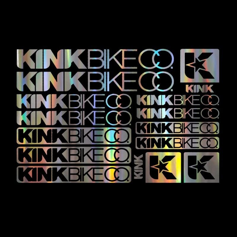 16pcs for Kink Bike Co Stickers Sheet Frame Cycles Cycling Bicycle Mtb Road (Silver)