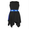 Aislor Women's Asymmetrical Liturgical Praise Dance Dress Tunic Sleeveless Color Block Lyrical Dance Costume Blue&Black Medium view 4