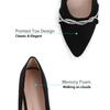 Hee grand Women's Rhinestone Pointed Toe Flats Elegant Crystal Dress Shoes for Wedding,Black 7.5 view 3
