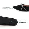 Hee grand Women's Rhinestone Pointed Toe Flats Elegant Crystal Dress Shoes for Wedding,Black 7.5 view 4