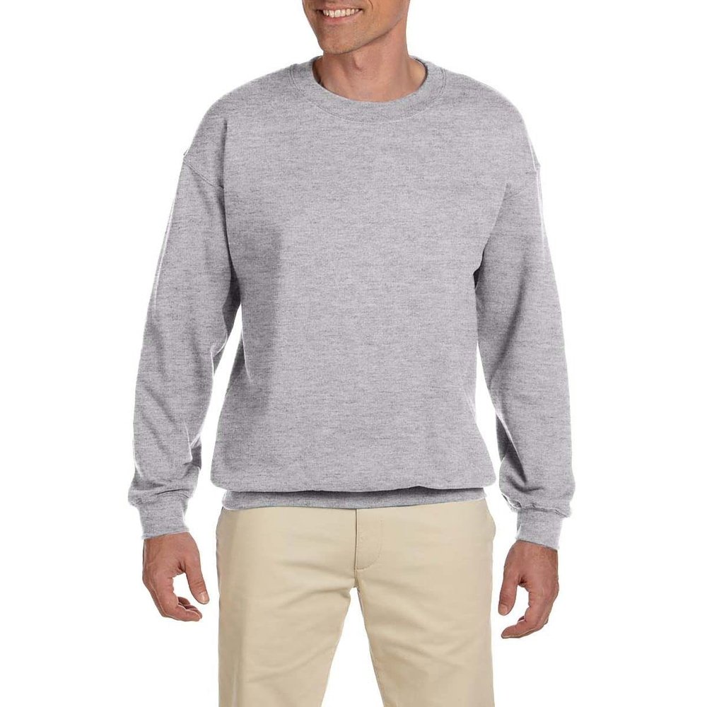 JustBlanks Sweatshirts for Men Fleece Mens Sweatshirt Cotton Blend Mens Crewneck Sweatshirt Regular-Fit Pullover Sweatshirt - Sport Grey - 2XL