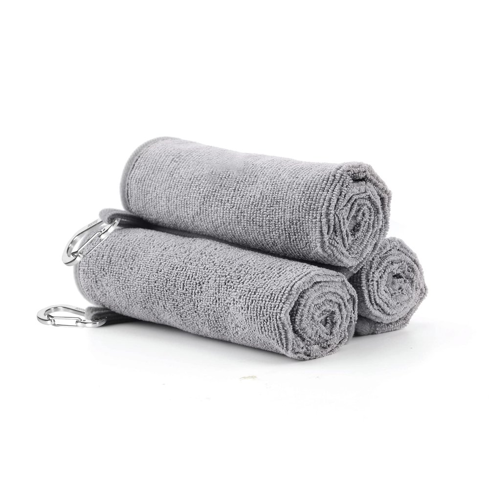 Booms Fishing B0T Microfiber Fishing Towel with Clip, 3 Pack Gray