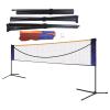6.1m/20ft Portable Badminton Net Pro Adjustable Tennis Net Standard Volleyball Net with Stand Sports Training Badminton&Carry Bag for Indoor Outdoor Beach Garden view 1