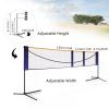 6.1m/20ft Portable Badminton Net Pro Adjustable Tennis Net Standard Volleyball Net with Stand Sports Training Badminton&Carry Bag for Indoor Outdoor Beach Garden view 3