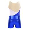Linjinx Kids Girls Sequin Gymnastics Leotards One Piece Ballet Dance Bodysuit Biketards with Metallic Dance Short Sets Royal Blue 8 Years view 4