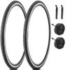 700x25C Road Bike Tires with 2 Inner Tubes and 2 Levers for City Travel Commuter Daily Life 30TPI view 1