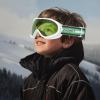 ZABERT Kids Boys Ski Goggles Snow Snowboard Goggles Age 6-14 Years Youth Anti fog OTG Over Glasses Green view 2