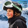 ZABERT Kids Boys Ski Goggles Snow Snowboard Goggles Age 6-14 Years Youth Anti fog OTG Over Glasses Green view 4