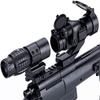 3X Magnifier Scope with Flip Up Side Mount + Tactical M2 Red Dot Sight Hunting Optics Scope Combo for 20mm Cantilever Picatinny Mount view 1