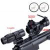 3X Magnifier Scope with Flip Up Side Mount + Tactical M2 Red Dot Sight Hunting Optics Scope Combo for 20mm Cantilever Picatinny Mount view 2