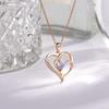 OR OLD RUBIN Heart Necklace for Women, 18K Gold Over 925 Sterling Silver Necklace for Women with a Gemstone Birthstone, Sterling Silver, Cubic Zirconia 42+8cm view 3