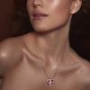 OR OLD RUBIN Heart Necklace for Women, 18K Gold Over 925 Sterling Silver Necklace for Women with a Gemstone Birthstone, Sterling Silver, Cubic Zirconia 42+8cm view 4