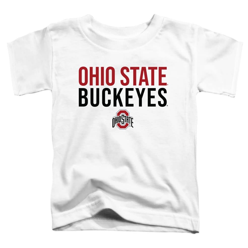 The Ohio State University Official Stacked Unisex Toddler T Shirt,White, 2