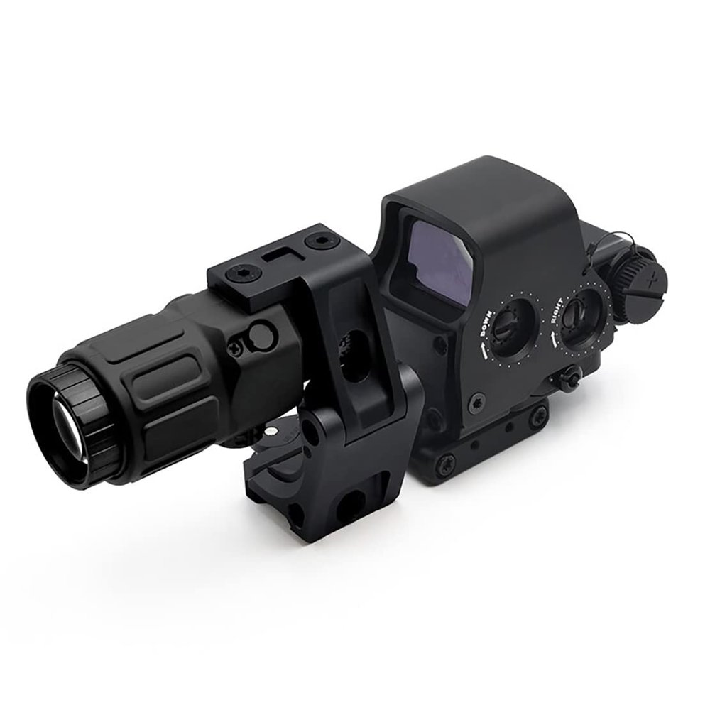 558 Holographic Red Green Dot Sight with G33 3X Magnifier with Fast Optic Riser and FTC Mount Combo (Black)