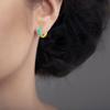 HEYu Hoop Huggie Turquoise Earrings Set for Women 18K Real Gold Plated Small Cuff Huggie Hoops Earrings Gold Cartilage Earring for Women view 4