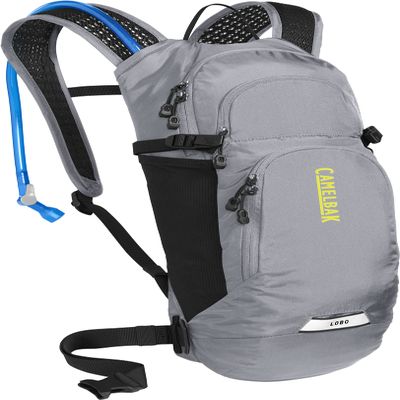 CamelBak Lobo 9 Bike Hydration Pack - Helmet Carry - Magnetic Tube Trap - 70oz, Gunmetal/Lime