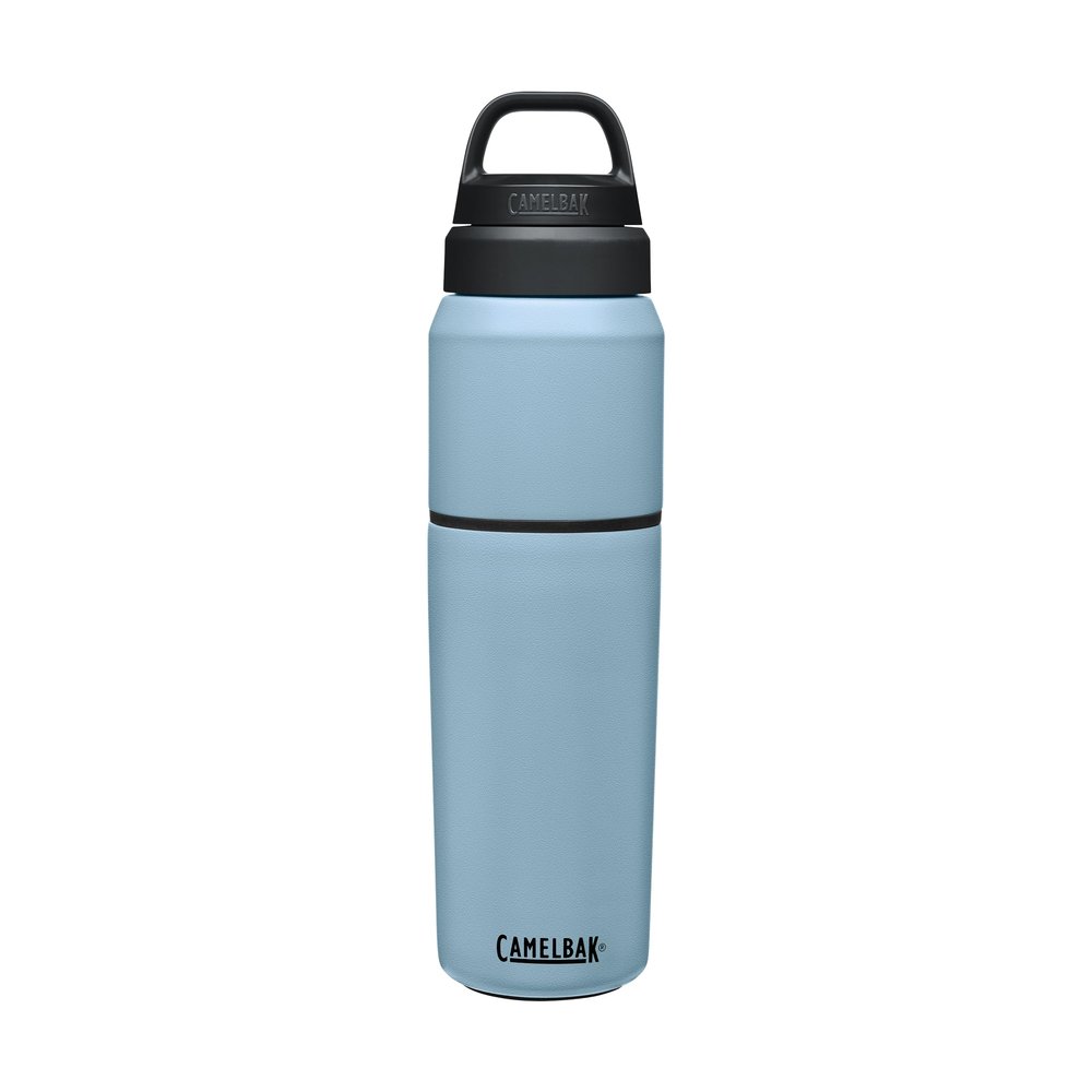 CamelBak MultiBev Water Bottle & Travel Cup  Vacuum Insulated Stainless Steel - Dusk Blue - 22oz Bottle & 16oz Cup