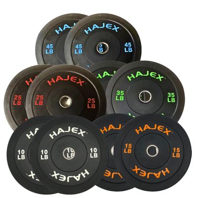 HAJEX Weight Plates Sets - Olympic Weights & Standard Weights (Bumper Plates 2", 340 LB)