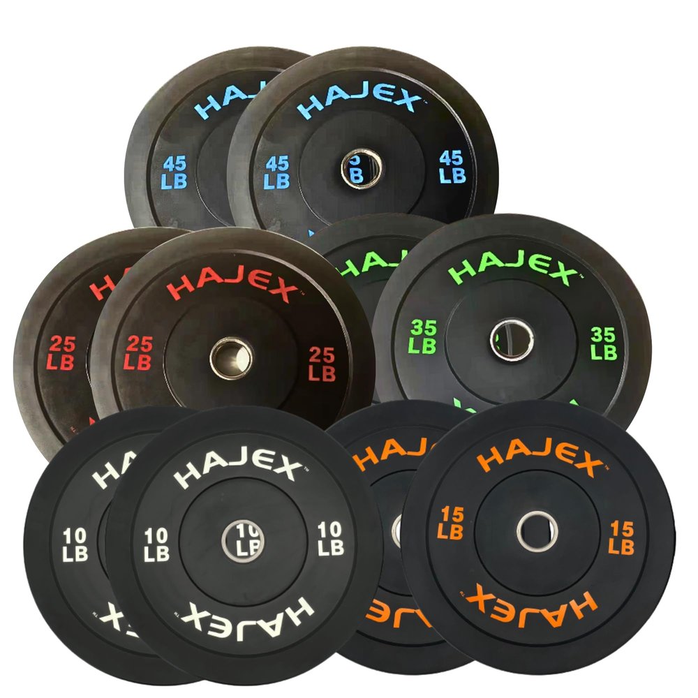 HAJEX Weight Plates Sets - Olympic Weights & Standard Weights (Bumper Plates 2", 340 LB)
