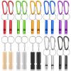 Frienda Safety Whistle with Lanyard Aluminum Keychain Whistle Safety Hiking Whistle Double-Tube Survival Whistles Loud Camping Whistle for Outdoor Hiking Hunting Fishing Boating (20 Pcs, Multicolor) view 1
