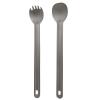 RISON Titanium Spork and Spoon Set Outdoors Long Handle Flatware, Eco-Friendly Coffee Spoon, Titanium Spork and Titanium Spoon Ultra Lightweight Camping Cutlery for Backpacking or Hiking Outdoors view 1