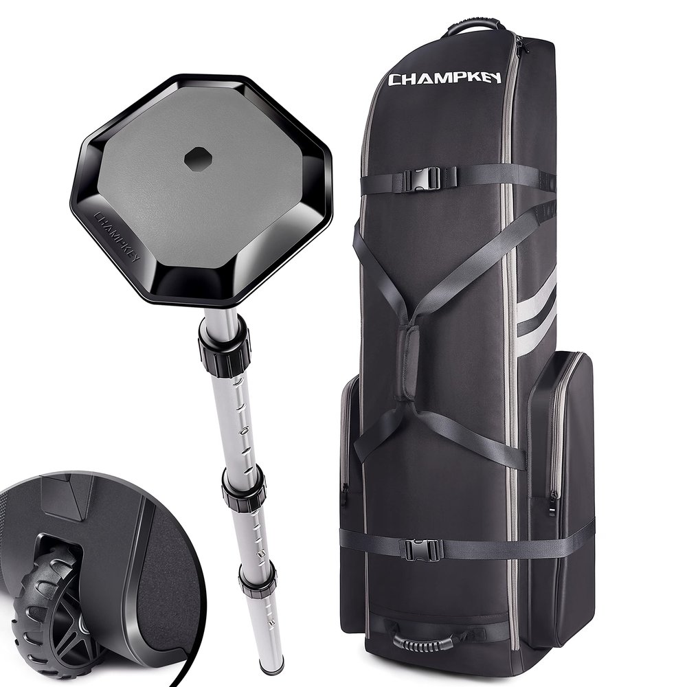 CHAMPKEY Premium Soft-Padded Golf Travel Bag with Anti-Impact Support System - 1200D Oxford Fabric Golf Travel Cover