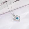 Heart Necklace for Women, 18K Gold Over 925 Sterling Silver Necklace for Women with a Gemstone Birthstone, Sterling Silver, Cubic Zirconia view 3