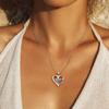 Heart Necklace for Women, 18K Gold Over 925 Sterling Silver Necklace for Women with a Gemstone Birthstone, Sterling Silver, Cubic Zirconia view 4