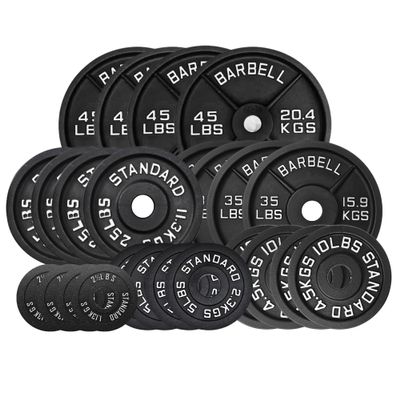 HAJEX Weight Plates Sets - Olympic Weights & Standard Weights (Cast Iron Plates 2", 245 LB)