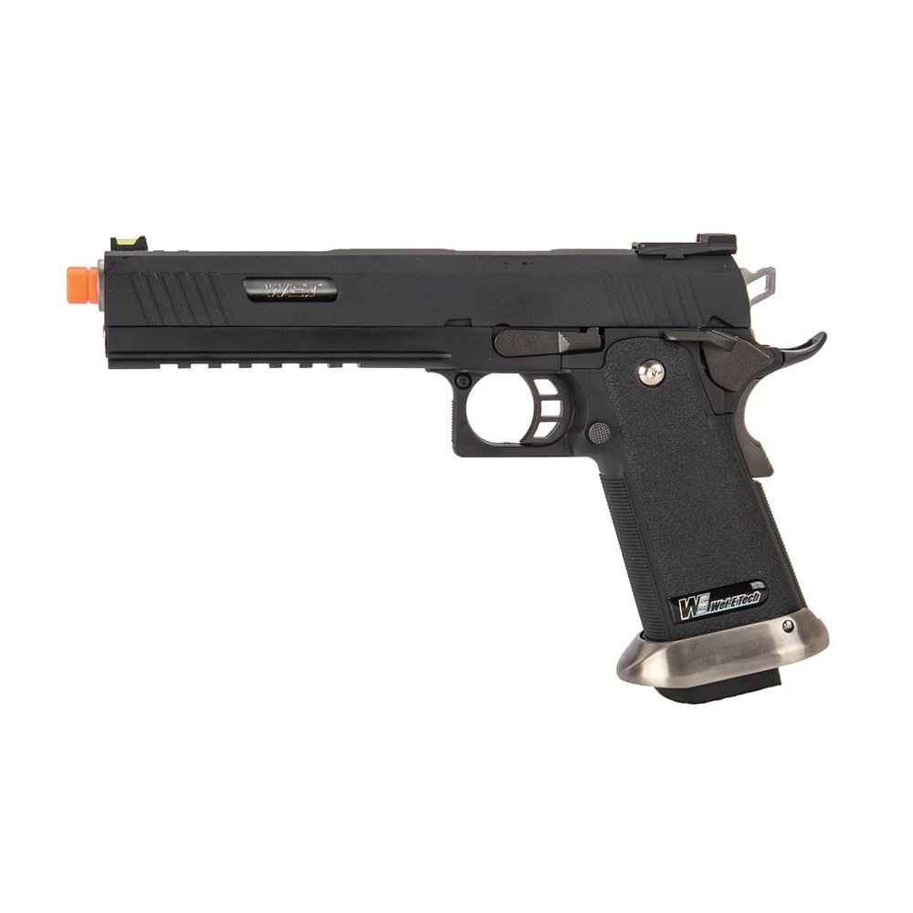 Hi-Capa 6" IREX Competition Full Auto Gas Blowback Airsoft Pistol (Black/Silver Barrel)- WE-Tech