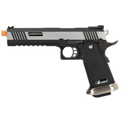 1911 Hi-Capa T-Rex Competition Gas Blowback Airsoft Pistol w/Sight Mount - Two Tone/Silver- WE-Tech
