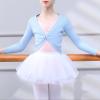 Happy Cherry Girls Ballet Dance Sweater Cardigan Ballerina Knit Wrap Top Long Sleeves Sweater Dance Top Blue 6Y view 2