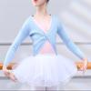 Happy Cherry Girls Ballet Dance Sweater Cardigan Ballerina Knit Wrap Top Long Sleeves Sweater Dance Top Blue 6Y view 3