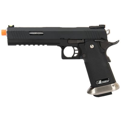 1911 Hi-Capa T-Rex Competition Gas Blowback Airsoft Pistol w/Sight Mount - Black/Silver- WE-Tech