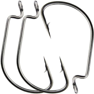 100pcs Worm Hook Jig Wide Gap Fishing Hook High Carbon Steel Fishing Hook for Bass Saltwater Fishing Size: 1/0-5/0 (4/0)