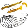 100pcs Worm Hook Jig Wide Gap Fishing Hook High Carbon Steel Fishing Hook for Bass Saltwater Fishing Size: 1/0-5/0 (4/0) view 4