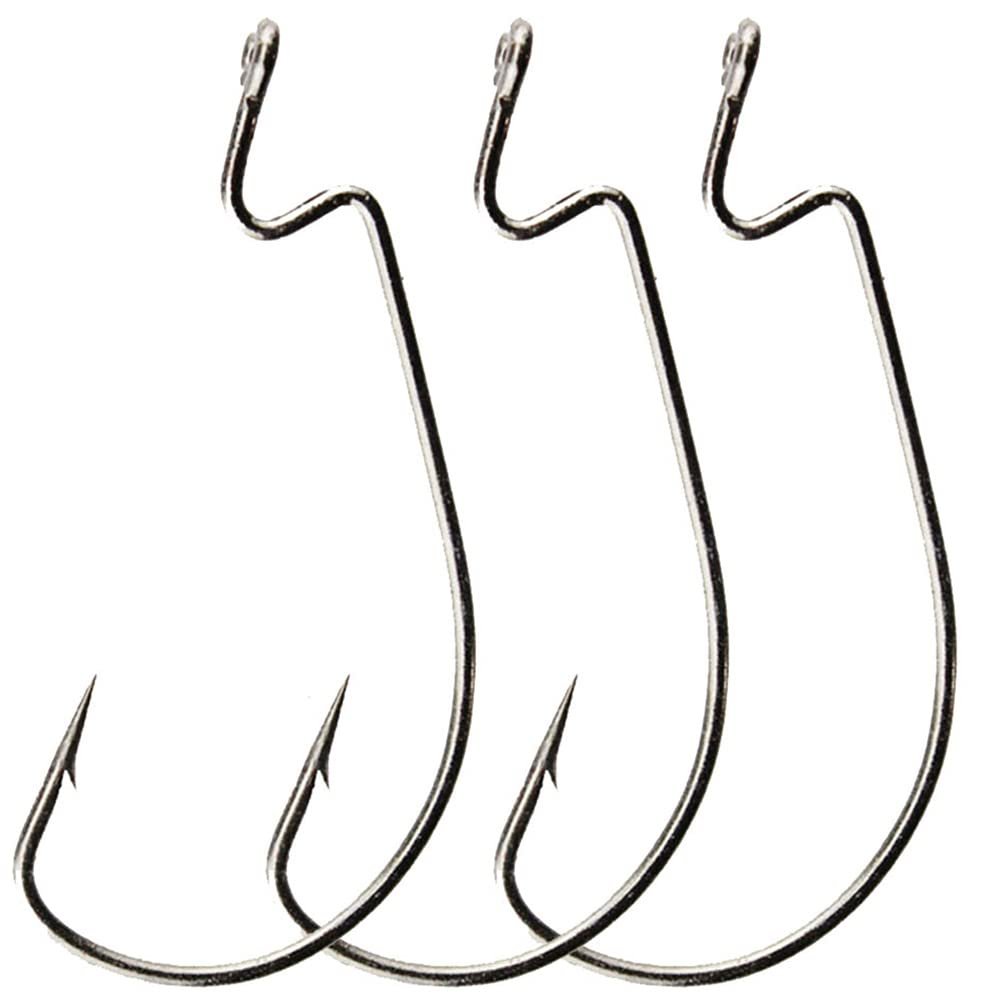 100pcs High Carbon Steel Wide Gap Fishing Hook Worm Hook Jig Fishing Hooks for Bass for Saltwater Fishing Size: 1/0-5/0 (2/0)