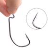 100pcs High Carbon Steel Wide Gap Fishing Hook Worm Hook Jig Fishing Hooks for Bass for Saltwater Fishing Size: 1/0-5/0 (2/0) view 2