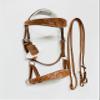 AMAZING HORSE STUFF Sidepull Bitless Bridle with Designer Hand Carving On Browband & Noseband Oval Shaped (Cob) view 4