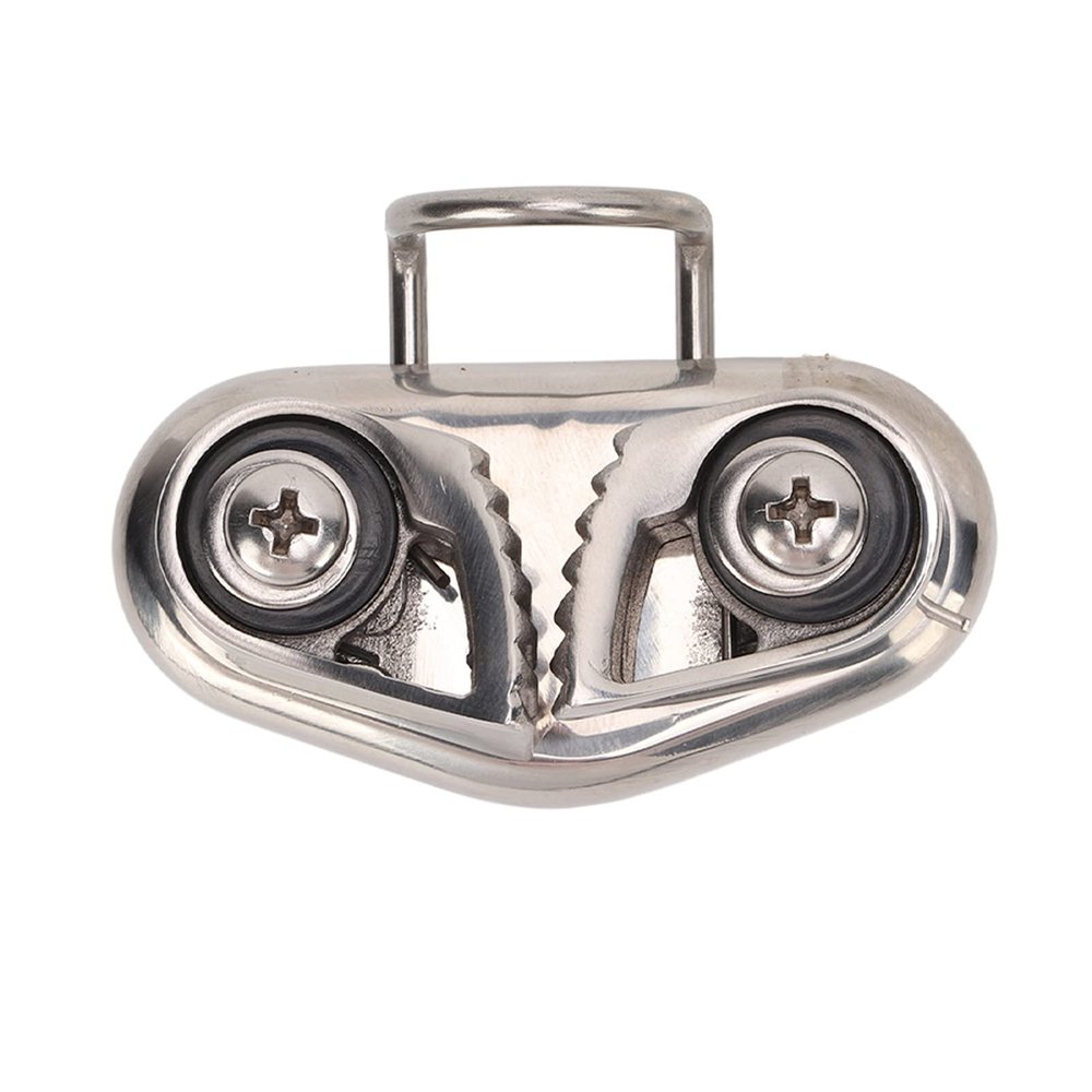 Boat Cam Cleat with Wire Leading Ring Sailboat Pilates Equipment 316 Stainless Steel Mirror Polished for 10mm Rope Boat cam Cleat Ship/Yacht Parts
