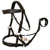 AMAZING HORSE STUFF Sidepull Bitless Bridle with Designer Hand Carving On Brow & Noseband Curved Shaped Brown (Full, Cob, Pony) (Pony)