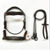 AMAZING HORSE STUFF Sidepull Bitless Bridle with Designer Hand Carving On Brow & Noseband Curved Shaped Brown (Full, Cob, Pony) (Pony) view 2