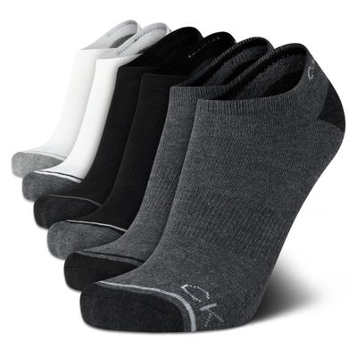 Calvin Klein Mens No Show Socks - 6 Pack Cotton Blend Soft Cushioned Athletic Low Cut Socks for Men, Size,
