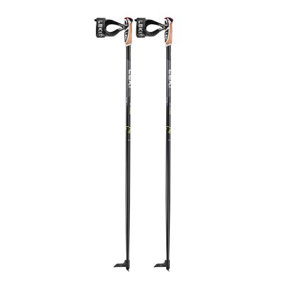 LEKI XTA 5.5 Lightweight Aluminum Cross-Country Ski Poles for Nordic Skiing - Carbon Structure-Bright Red-White - 145