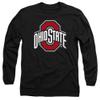 The Ohio State University Official Distressed Primary Logo Unisex Adult Long-Sleeve T Shirt,Black, Medium view 1