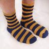 BambooMN Women's Fuzzy Team Spirit Socks - Super Soft Microfiber Game Day Sports Socks - Striped Green & Gold - Extra Large - 4 Pairs view 3