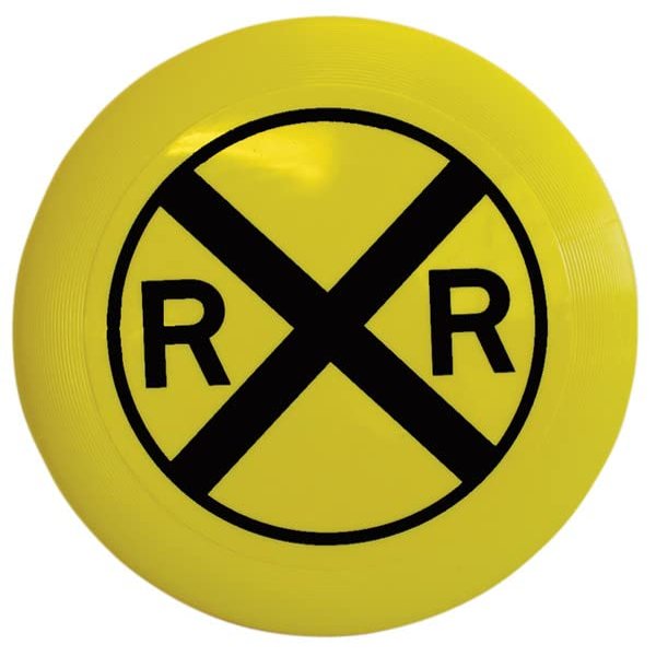 Myco Railroad Crossing Sign Flying Disc
