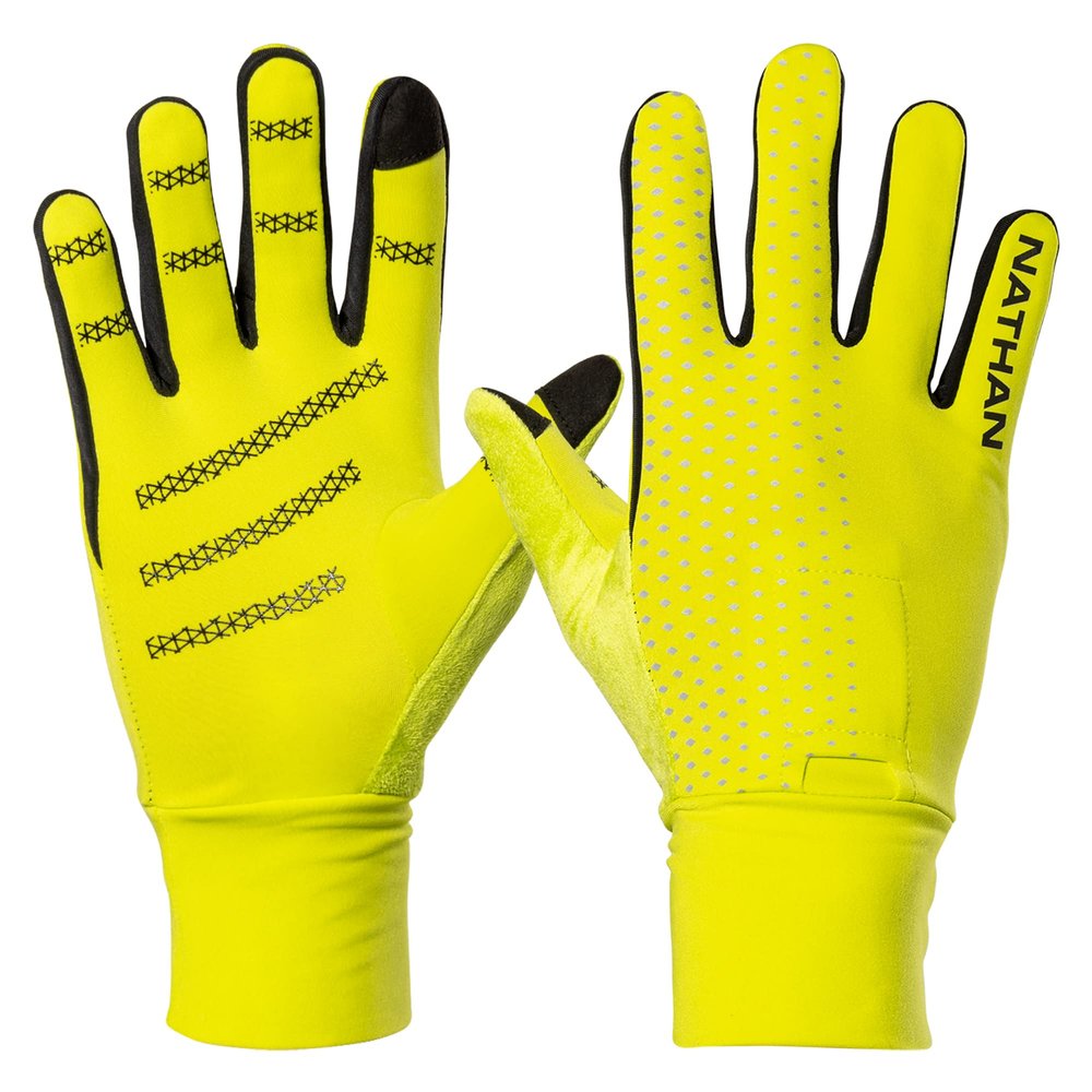 Nathan, HyperNight Reflective Glove, Hi Vis Yellow/Geo Print, X-Small