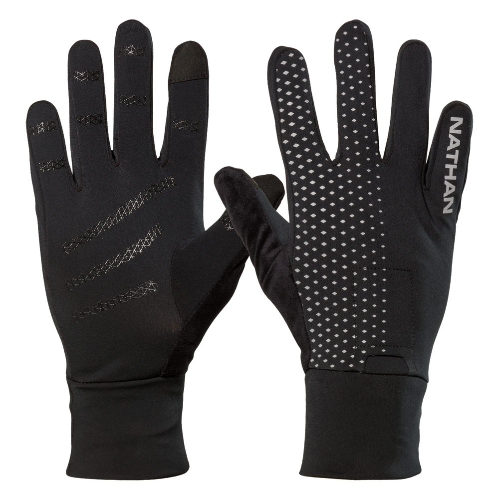 Nathan, HyperNight Reflective Glove, Black/Geo Print, X-Small